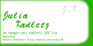 julia kadletz business card